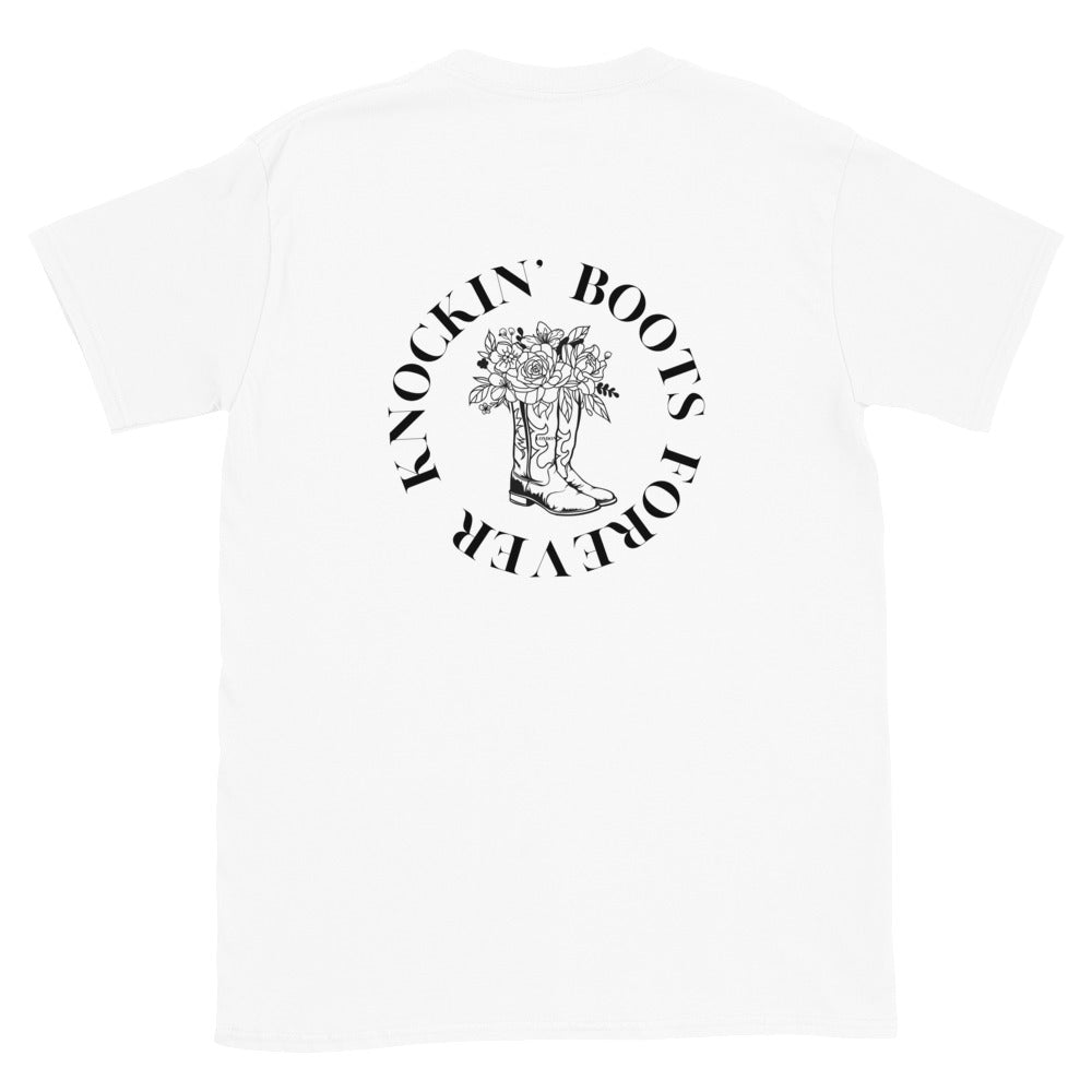 Floral Knockin' Boots Unisex Tee (White)