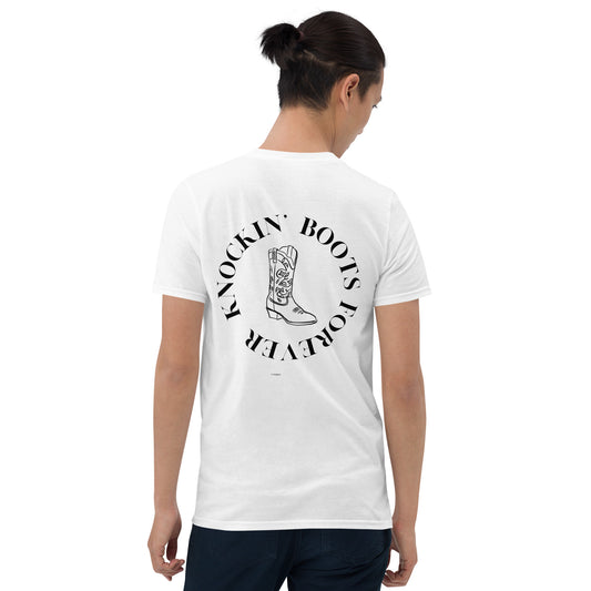 Simple Knockin' Boots Unisex Tee (White)